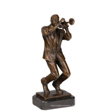 Escultura de bronze Tpy-751 do jogador de trombeta da estátua da decoração da música